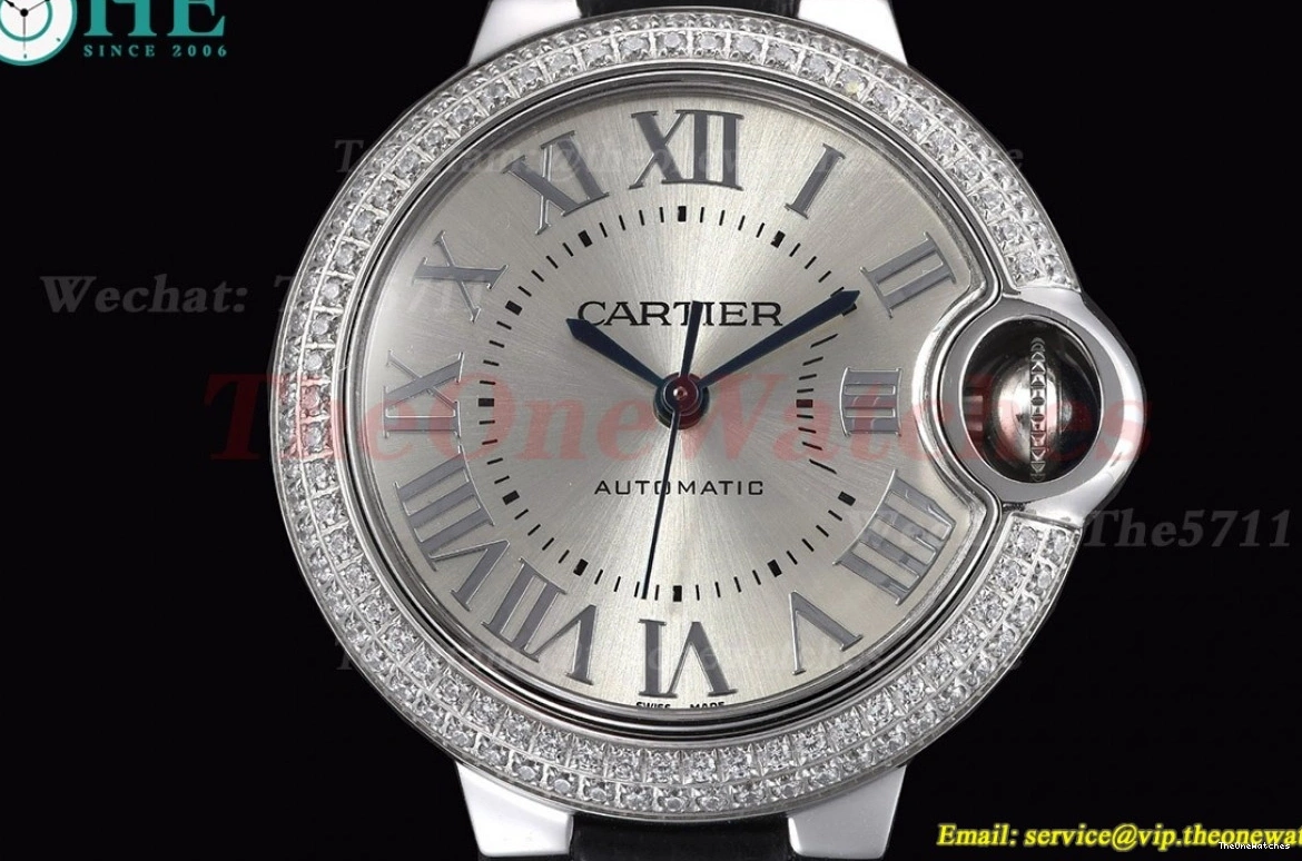 GDF Dial Cartier LE 33mm De Silver Dia SS Bleu NH05 Ballon 0415